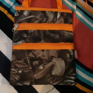 Orange camo purse